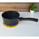 abnturk 14CM Döküm Granit Yanmaz Yapışmaz Sütlük Sosluk Derin Tava Yumurta Haşlama 0.90 Lt Mama Yapma Kabı - yok - Siyah