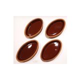 Abnturk 15x9 CM 4 Adet Kayık Tabak Toprak Güveç Fırın Kabı