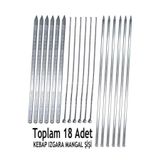 abnturk 18 Parça Farklı Boyut Ve Özelliklerde Barbekü Mangal Şiş Set, 6 Adana+6 Şiş Kebap+6 Tavuk Kanat Şiş abn1308222319