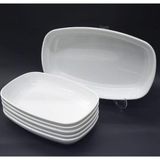abnturk 2 Adet Jumbo Boy 33X20 Melamin Kayık Tabak Büyükboy Salata Tabağı Günlük Kullanım Için Oval Tabak