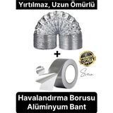 Abnturk 2 Adet Premium Alüminyum Folyo Bant Kopmaz Dayanıklı Ankastre Aspiratör Davlumbaz Boru Bandı - Gri