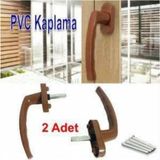 abnturk 2 Adet Pvc Kaplama Pimapen Pencere Kapı Kolu Seti Kahverengi