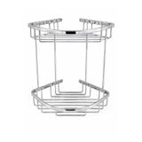abnturk 2 Katlı Paslanmaz Alüminyum Banyo Köşe Rafı-Duş Şampuanlık Organizer 28x30x31cm