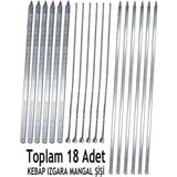 abnturk 20 Parça Farklı Boyut ve Özelliklerde Barbekü Mangal Şiş Set, 6 Adana+6 Şiş Kebap+6 Tavuk Kanat Şiş