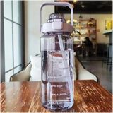 Abnturk 2000 ml Motivasyonel Su Matarası Su Şişesi Suluk Tritan Bpa Içermez Suluk - Renkli - 1