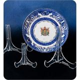Abnturk 3 Adet 18X15CM Büyükboy Tabak Ayağı 4no Çerçeve Tabak Sergileme Standı 2li Geçme Model Şeffaf Plastik Dekoratif Plaket Ayağı Ev Işyeri Mağaza Galeri Ortamları Için Şık Pleksi Malzemeden Üretim Ayaklık