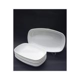 abnturk 3 Adet Beyaz Melamin Kayık Tabak 22X14Cm Salata Kebap Tabağı, abn-2022-230522-3
