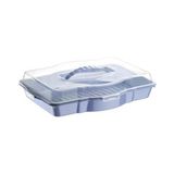 abnturk 3 In 1 Kare Dikdörtgen ve Yuvarlak Borcam Taşıma Kabı 47X35X12CM Kapaklı Süper Şık Sunum Tepsisi