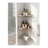 abnturk 3 Katlı Paslanmaz Alüminyum Banyo Köşe Rafı-Duş Şampuanlık Organizer 58x28x25cm