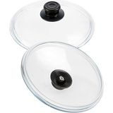Abnturk 32 Cm Tencere Ve Tavalar Için Cam Tencere Kapağı Yüksek Isıya Ocak + Fırına Dayanıklı Pyrex Cam Kapak