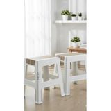 abnturk 34Cm Yüksekliğinde Lambiri Model Çok Amaçlı Şık Bej Detaylı Kaydırmaz Ayak 2'Li Tabure Ev Ofis İçin, Ebr185929102025