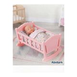 abnturk 34x12 Kız Çocuk Demonte Sallanan Bebek Beşiği / Oyuncak Bebek Yatağı Kolay Kurulumlu Oyuncak