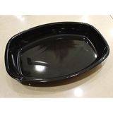abnturk 36X26CM Oval Emaye Fırın Tepsisi Siyah Iç Dış Yüzeyi Sağlıklı Kaliteli Çinko Elips Börek Tepsisi N28