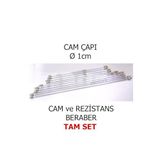 abnturk 39Cm Quartz Cam Şömine Soba Rezistansı 600W Taş Başlıklı Set, Tek Ebat, 39abn2610251840, Şeffaf, Erkek