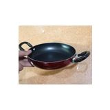 abnturk 4 Adet Çift Kulplu Teflon Sağan 18CM Yumurta Sahanı Dışı Kırmızı Ince Alüminyum Piyasa+Pazar Malıdır