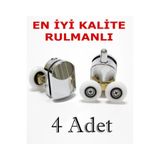 abnturk 4 Adet Duşakabin Tekerleği Süper Kromajlı ( 2 alt - 2 üst ) Cam Kabin Tekeri Rulman Çift Tekerli
