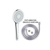 abnturk 4 Fonksiyonlu Duş Başlığı Seti En Yüksek Basınca Dayanıklı Örgülü Su Tasarruflu 150cm Spiral Hortum abn2679jgh
