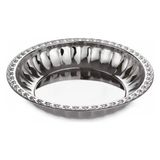 abnturk 430 Paslanmaz Çelik Salata Meyve Tabağı Mısır Kasesi 24 cm Derinlik 4cm - 4 lt - Gri