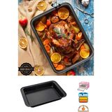 abnturk 43x29cm Teflon Yanmaz Yapışmaz Dikdörtgen Fırın Tepsisi Kek Kalıbı Yemek Kalıbı