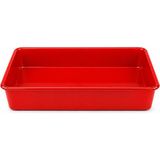 Abnturk 48X33X8CM Kırmızı Plastik Peynir Leğeni Büyük Boy Peynir Küveti Çok Amaçlı Derin Tepsi