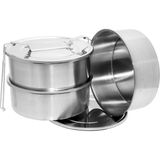 abnturk 5-6 Kişilik Çelik Sefer Tası 18X7CM 3 Kaplı Isıtılabilir Yemek Taşıma Kabı 1330ML X3=4 Lt Yaylı Kulp