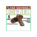 abnturk 5 Adet Kahverengi Pvc Kapı Pencere Pimapen Kilidi Çocuk Güvenlik Kiliti, Hırsız Kaçıran Mandal Kilit, 5-2025-05-28-14