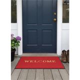 Abnturk 58X38 Dikdörtgen Kapı Önü Paspas Welcome Yazılı Kırmızı Paspas - 58 x 66 cm