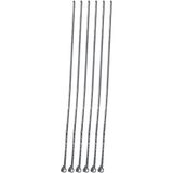 abnturk 6 Adet Şiş Kebap Şişi 50 cm Boy 3 x 3 mm Barbekü Mangal Şiş Set Metal Üzeri Paslanmaz Galveniz Kaplı
