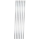 abnturk 6 Adet Tavuk Kanat Kebap Şişi 60 x 7 cm Barbekü Mangal Şiş Set Metal Üzeri Paslanmaz Galveniz Kaplı