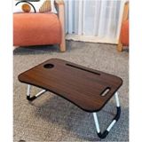 abnturk 60*40 cm Katlanabilir Taşınabilir Yatak Koltuk Üstü Laptop Bilgisayar Sehpası Ders Çalışma Masası - 60x40 - Açık Kahverengi