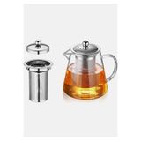 abnturk 750ml Tüm Çay Makinelerine Uyumlu Cam Ve Çelik Süzgeçli Ve Kapaklı Çay Ve Kahve Demliği
