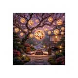 abnturk AAA Pille Çalışan Işıklı Kağıt Çin Feneri Bahçelerde ve Balkonlarda Hem Aydınlık Hem de Dekoratif Bahar Esintisi 20x20x20 cm 2 Adet pil yanında hediye