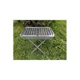 abnturk Ayaklı Büyük Mangal 45Cm Kebapçı Barbekü Geniş Oluklu Paslanmaz Galvaniz Gövde Krom Köfteci Izgara, 45-abn2504252203
