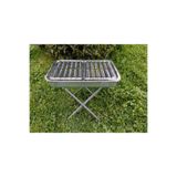 Abnturk Ayaklı Büyük Mangal 55 Cm Kebapçı Tipi Geniş Oluklu Paslanmaz Galvaniz Gövde Krom Köfteci Izgarası