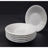 abnturk Beyaz Oluklu Melamin Çukur Yemek Tabağı 18 x 3 cm 6 Adet Şık Tasarım