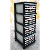 abnturk Büyük Boy Flamingo Desen 4 Çekmeceli Tekerlekli Komidin 93cm Yükseklik Demonte Dolap, abn-2022-07-20-flmgoalksn