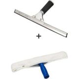 abnturk Cam Silme Aparatı Çekçek Metal 35CM Mikrofiber Peluş ve Aparatı 35 cm Temizlik Seti