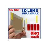 abnturk Çivisiz Tablo Çerçeve Montajı Için 4 Lü Set Cırt Sistemli İz Bırakmaz Çift Taraflı Askı Bantı