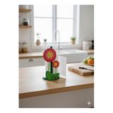 abnturk Dekoratif Ahşap Çiçek Oymalı Sarı Kırmızı Kağıt Havluluk Peçetelik 20 Cm, Gülsrn12aralik22002025000