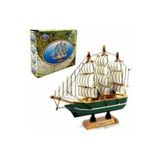 abnturk Dekoratif Ahşap Maket Yelkenli Gulet Gemi Hediyelik Süs Eşyası Tekne 14 Cm