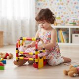 abnturk Dekoratif Oyuncak Nostaljik Ahşap Beşik,tahta Beşik 30CM El Boyaması Orjinal Ahşap Beşik - oyuncak beşik - 001-Renkli