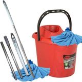 abnturk Demonte Metal Sap ve Mikrofiber Havlu Mop Hediye Full Paspas Büyükboy Sıkmalı Kovalı Temizlik Seti