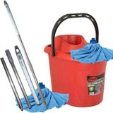 abnturk Demonte Metal Sopalı Full Paspas Seti 12 Litre Sıkmalı Temizlik Mop Kova Mikrofiber Havlu Mop Hediye
