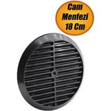 abnturk Doğalgaz Havalandırma Yuvarlak Mutfak Cam Menfezi Siyah 18 cm Hava Akış Kanalı Güvenlik Gaz Kaçağı - 0 - Siyah - 1 Adet