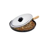 Abnturk Döküm Granit Balık Tavası, 36 cm, Kapaklı, Siyah