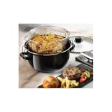 abnturk Emaye Cam Kapaklı Yanmaz Yapışmaz Çizilmez Ultra Lüks Kızartma Fritöz Tencere 24 Cm, brc195629012025