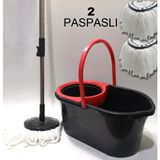 abnturk Extra 1 Adet Microfiber Püskül Hediyeli 360° Dönerli Mop Lodos Temizlik Kova Seti Sık-Sil-Yıka-Arıt - Beyaz