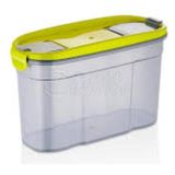 abnturk Goldex Erzak Kabı 2lt Plastık Çift Kapaklı Kilitli Iki Yönlü Tutma Kolaylığı 22X13,5CM Plastik - 2 lt - Gri
