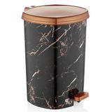 abnturk Hediye +1 Pedal ile Siyah Mermer Desenli 20 Litre içi Çıkabilen BüyükBoy Pedallı Çöp Kovası Ø33 h:40