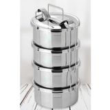 abnturk Isıtılabilir Çelik Sefer Tası 4 Litre Paslanmaz 5-6 Kişilk 4 Kap Sefertası Yemek Taşıma Kabı 17x22cm